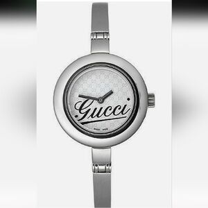 Gucci Silver 105 Signature Monogram Dial Watch